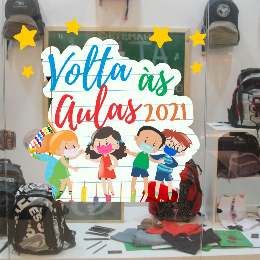 Adesivo Vitrine Volta às Aulas 12 - Magazine do Adesivo